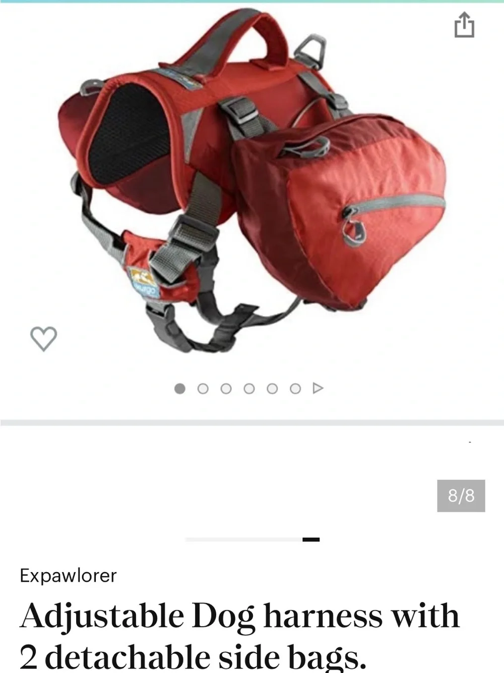 Red Dog Saddle Bag Harness with Side Pockets - Unbranded